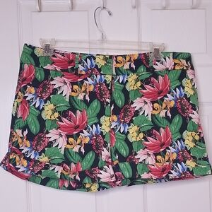 New York And Company Womens Floral Print Shorts Size 18